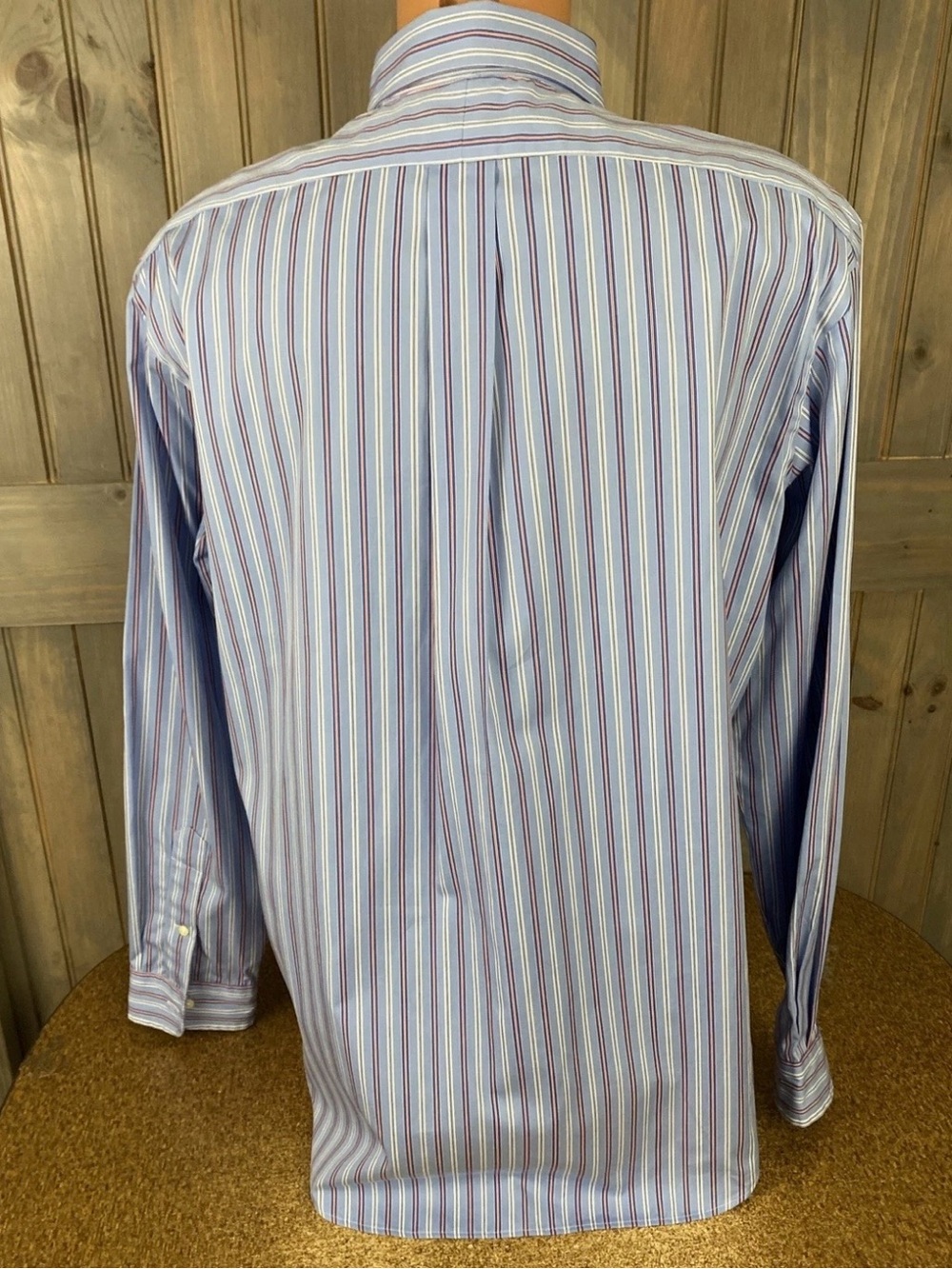 Ralph Lauren Light Blue Multi-Stripe Button-Down Shirt with Red Pony - Picture 3 of 6